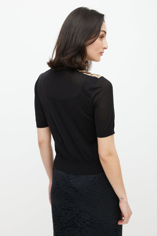 Dolce & Gabbana Black & Brown Knit Top