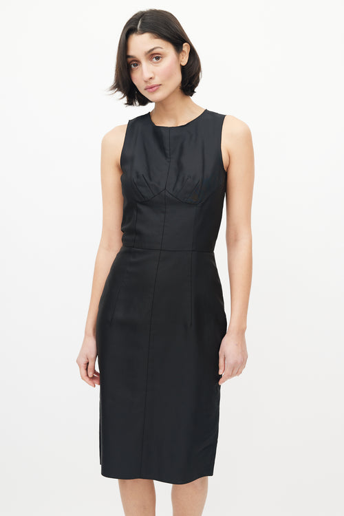 Dolce & Gabbana Black Darted Bust Dress