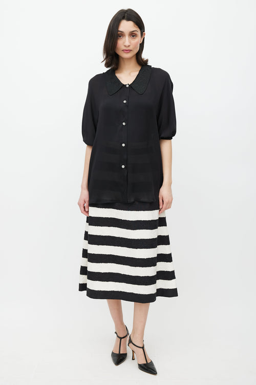 Dolce & Gabbana Black Floral Brocade Silk Shirt