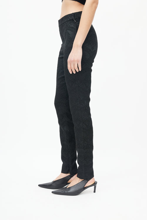 Dolce & Gabbana Black Floral Jacquard Trouser