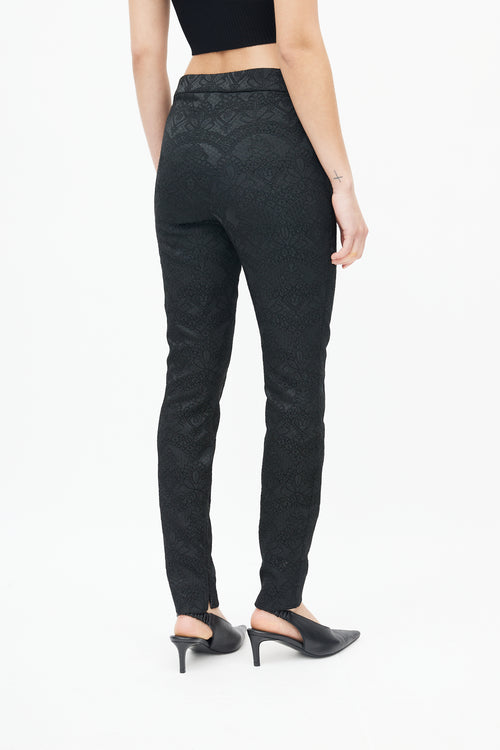 Dolce & Gabbana Black Floral Jacquard Trouser