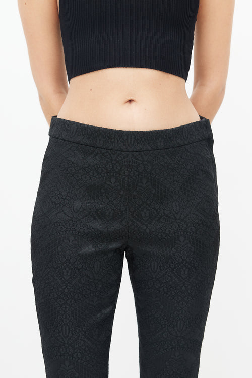 Dolce & Gabbana Black Floral Jacquard Trouser