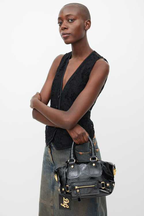 Dolce & Gabbana Black & Gold Patent Leather Bag