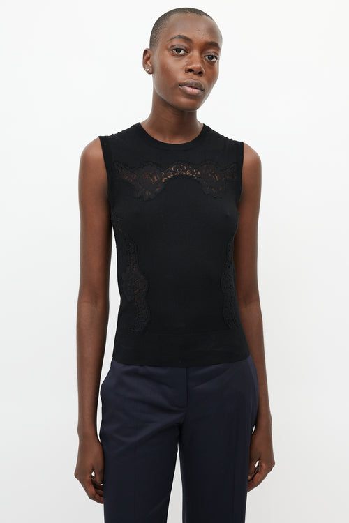 Dolce & Gabbana Black Lace Knit Tank
