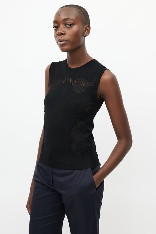 Dolce & Gabbana Black Lace Knit Tank