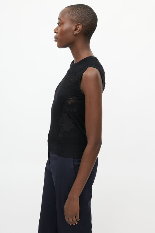 Dolce & Gabbana Black Lace Knit Tank