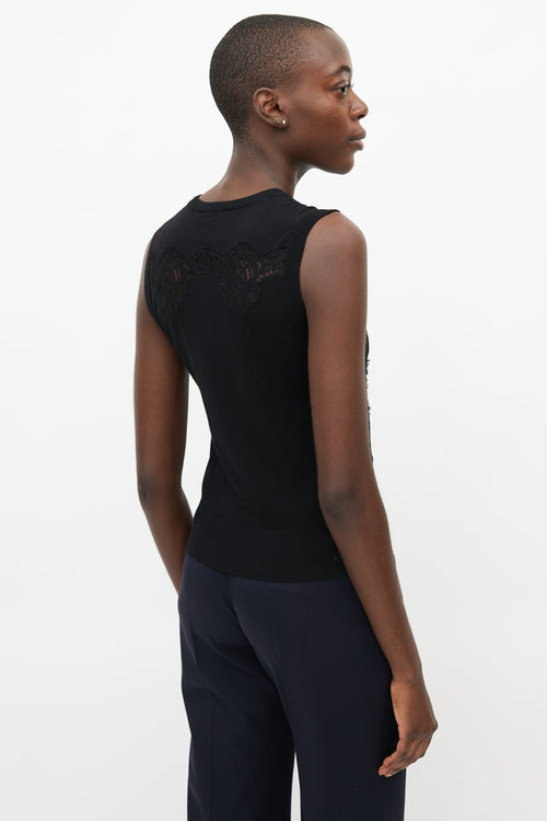 Dolce & Gabbana Black Lace Knit Tank