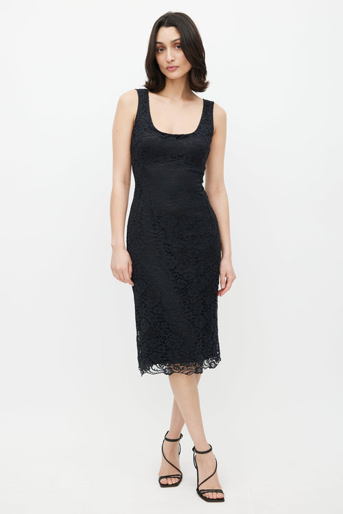 Dolce & Gabbana Black Lace Overlay Dress