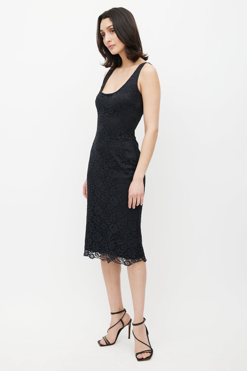 Dolce & Gabbana Black Lace Overlay Dress