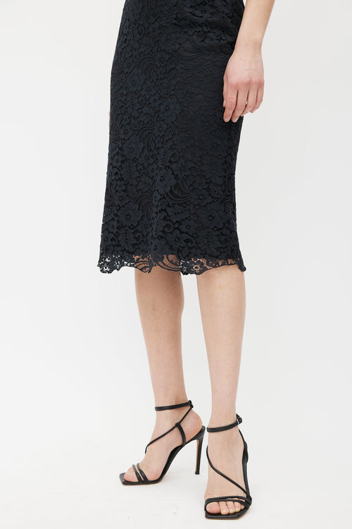 Dolce & Gabbana Black Lace Overlay Dress
