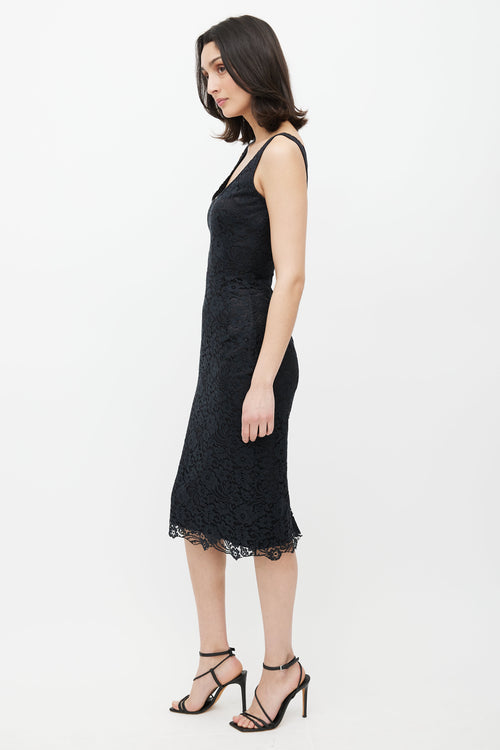 Dolce & Gabbana Black Lace Overlay Dress