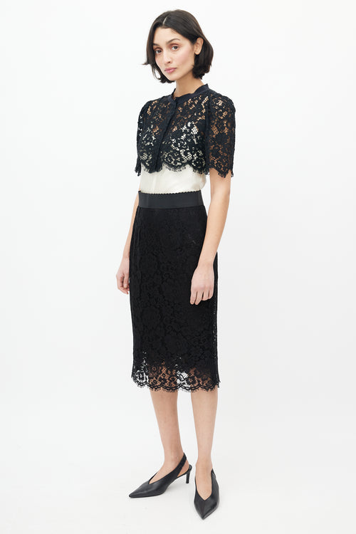 Dolce & Gabbana Black Lace Overlay Skirt