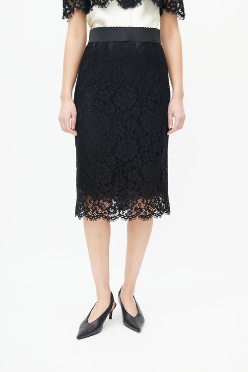 Dolce & Gabbana Black Lace Overlay Skirt