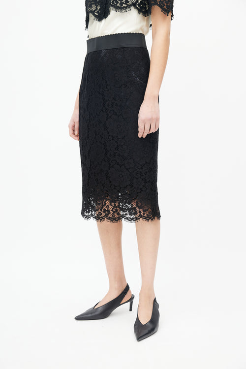Dolce & Gabbana Black Lace Overlay Skirt