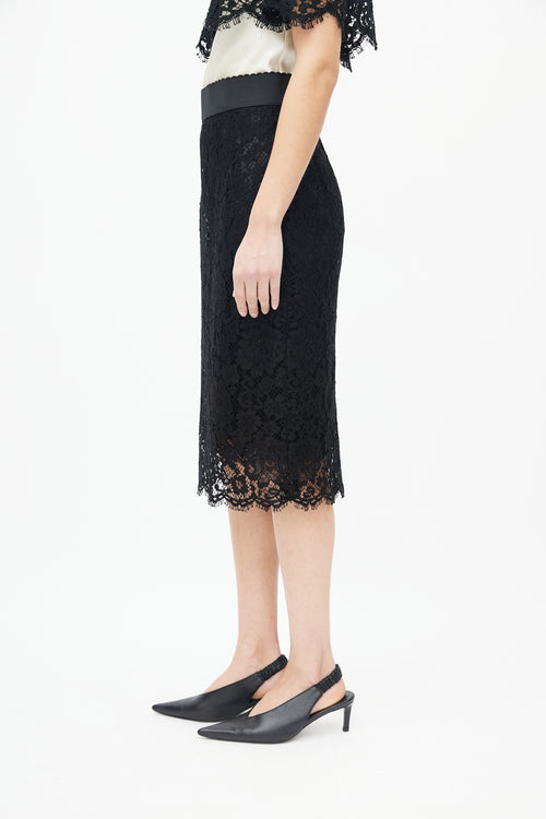 Dolce & Gabbana Black Lace Overlay Skirt