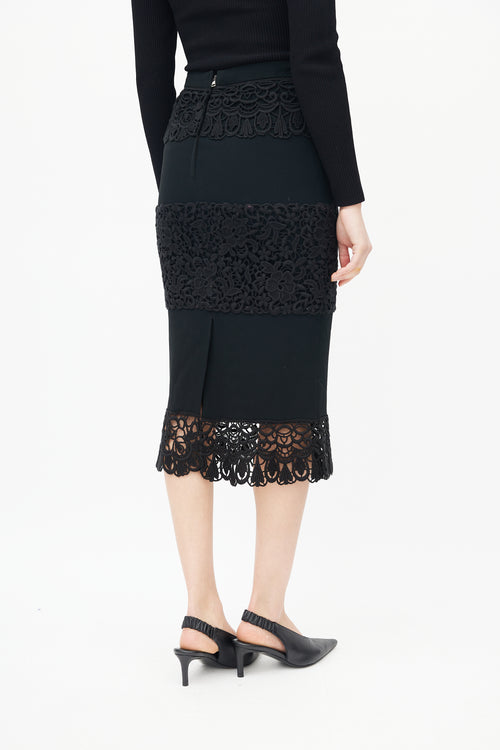 Dolce & Gabbana Black Lace Tiered Skirt