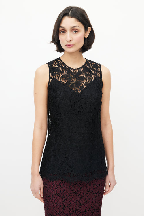 Dolce & Gabbana Black Lace Top