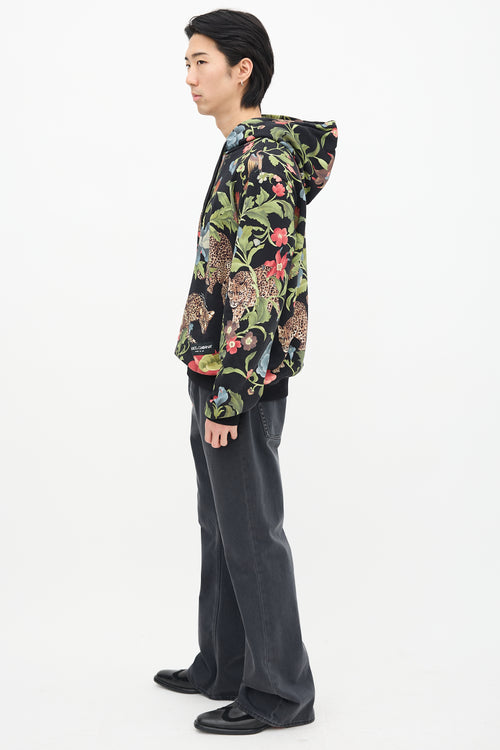 Dolce & Gabbana Black & Multi Floral Graphic Hoodie