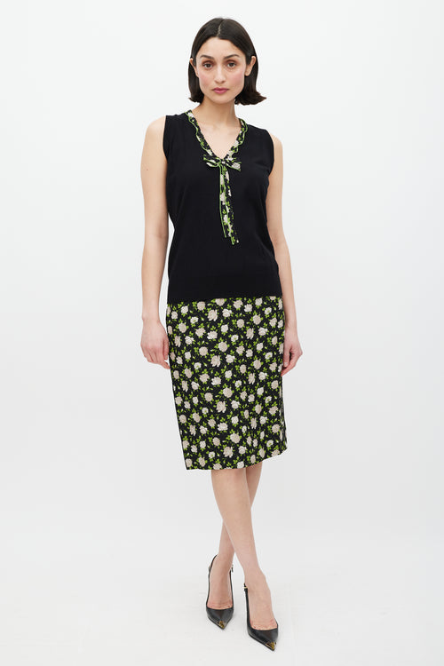 Dolce & Gabbana Black & Multicolour Floral Co-Ord Set
