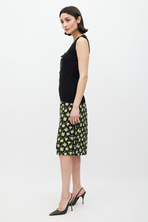 Dolce & Gabbana Black & Multicolour Floral Co-Ord Set