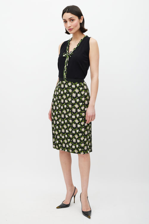 Dolce & Gabbana Black & Multicolour Floral Co-Ord Set