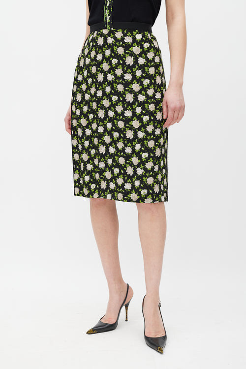 Dolce & Gabbana Black & Multicolour Floral Co-Ord Set