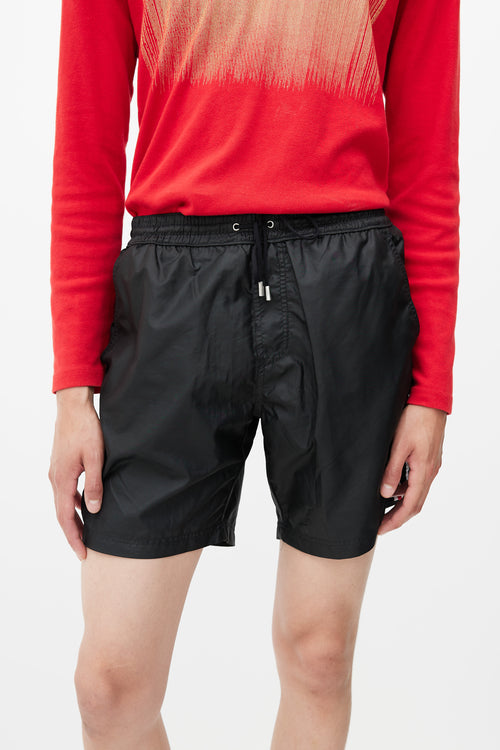 Dolce & Gabbana Black & Multicolour Stripe Swim Short
