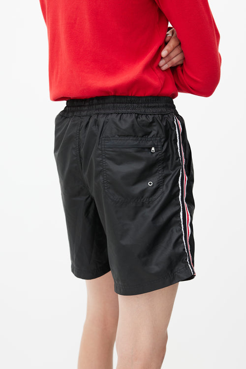 Dolce & Gabbana Black & Multicolour Stripe Swim Short