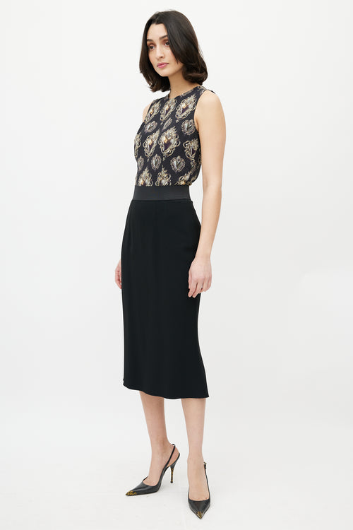 Dolce & Gabbana Black Pencil Midi Skirt