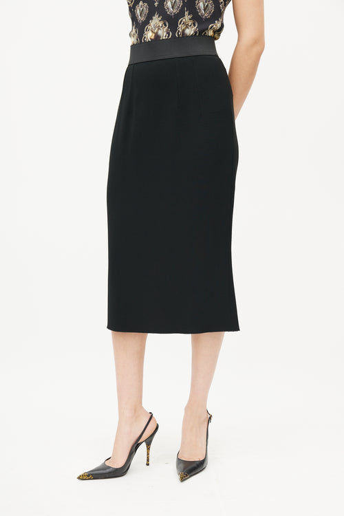 Dolce & Gabbana Black Pencil Midi Skirt
