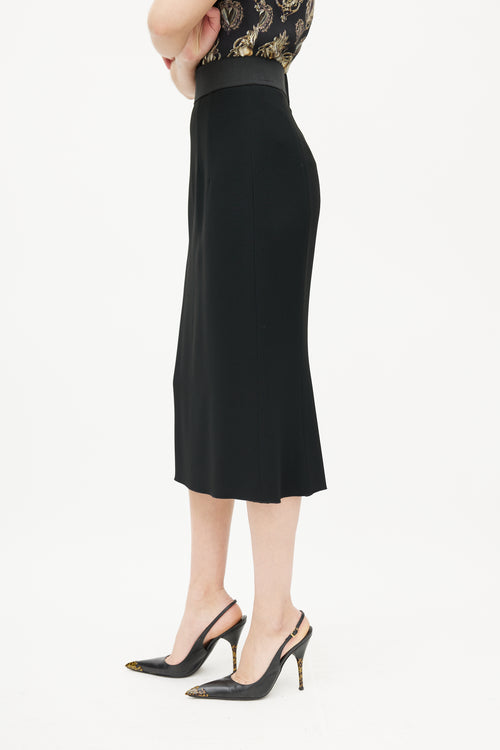 Dolce & Gabbana Black Pencil Midi Skirt