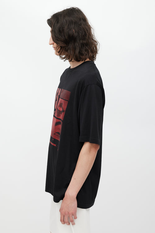 Dolce & Gabbana Black & Red Eyes Talk Logo T-Shirt