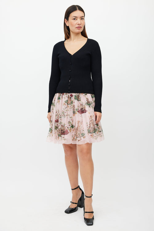 Dolce & Gabbana Black Ribbed Cardigan