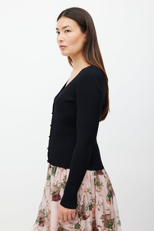 Dolce & Gabbana Black Ribbed Cardigan