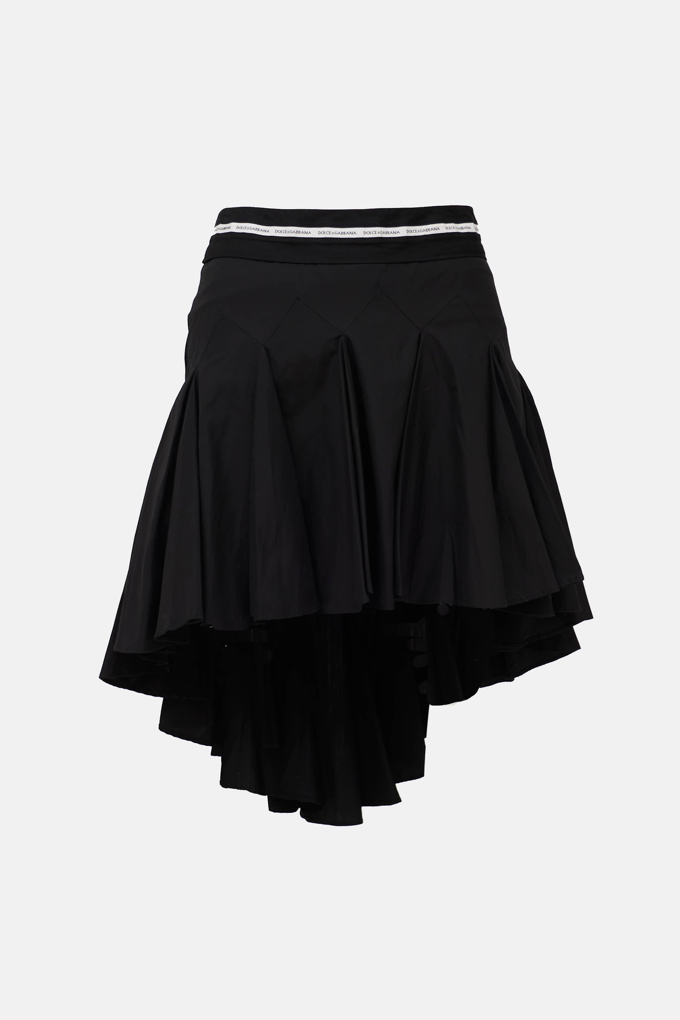 Pleated High Low Skirt