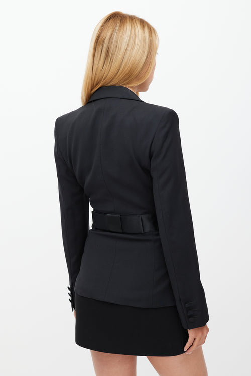 Dolce & Gabbana Black Satin Panel Two Pocket Blazer