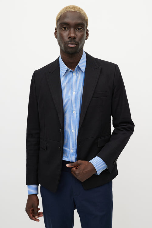 Dolce & Gabbana Black Silk Blend Panelled Blazer