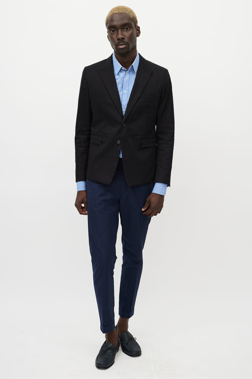 Dolce & Gabbana Black Silk Blend Panelled Blazer