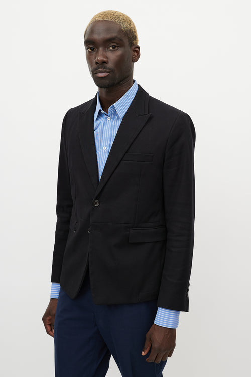 Dolce & Gabbana Black Silk Blend Panelled Blazer