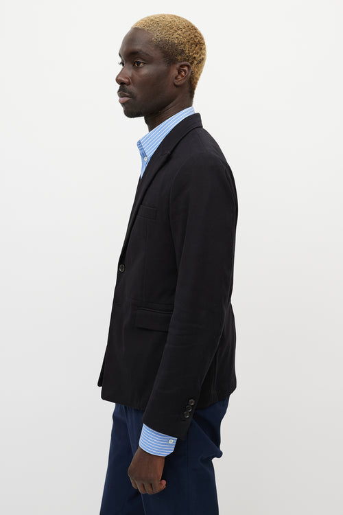 Dolce & Gabbana Black Silk Blend Panelled Blazer