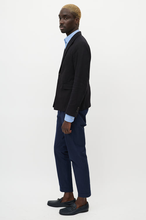 Dolce & Gabbana Black Silk Blend Panelled Blazer