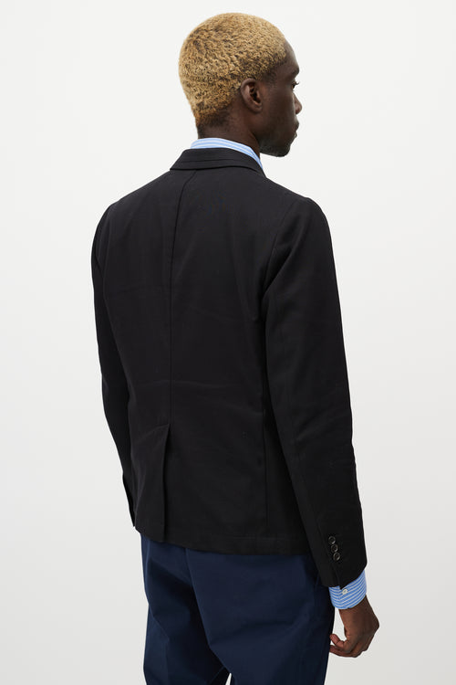 Dolce & Gabbana Black Silk Blend Panelled Blazer