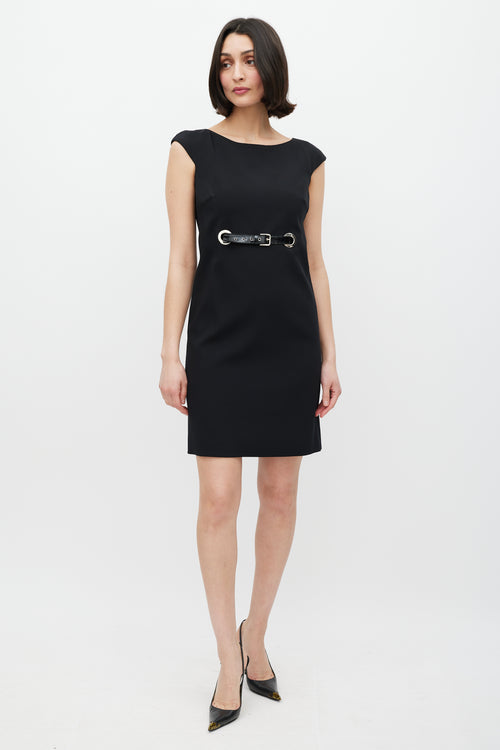 Dolce & Gabbana Black & Silver Belted Dress