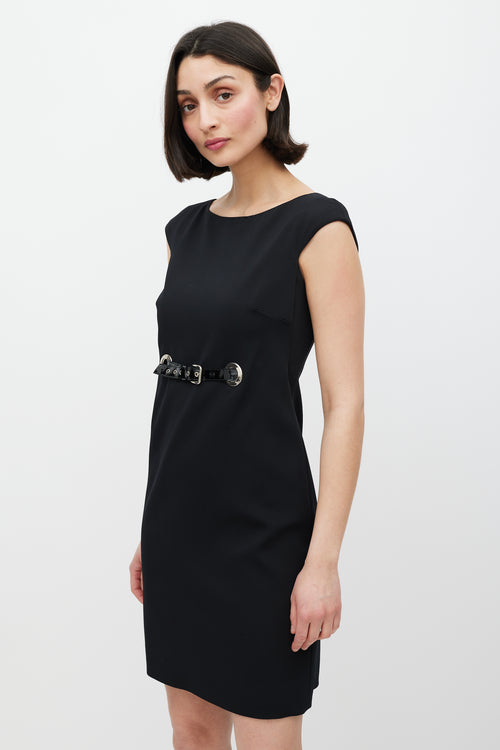 Dolce & Gabbana Black & Silver Belted Dress