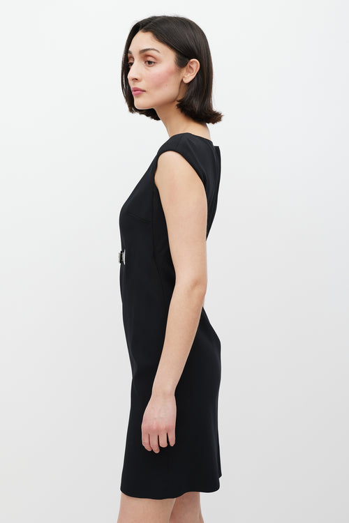 Dolce & Gabbana Black & Silver Belted Dress