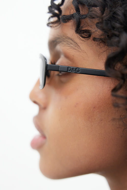 Dolce & Gabbana Black Small Rectangle Sunglasses