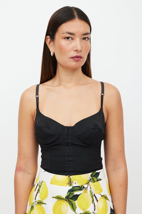 Dolce & Gabbana Black Structured Bustier Top
