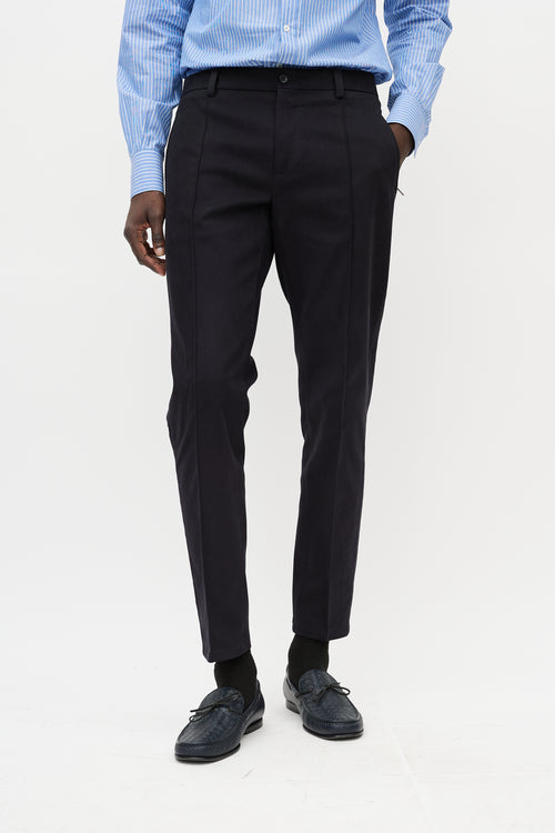 Dolce & Gabbana Black Thick Cotton Trouser