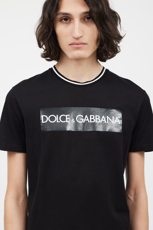 Dolce & Gabbana Black & White Logo Print T-Shirt
