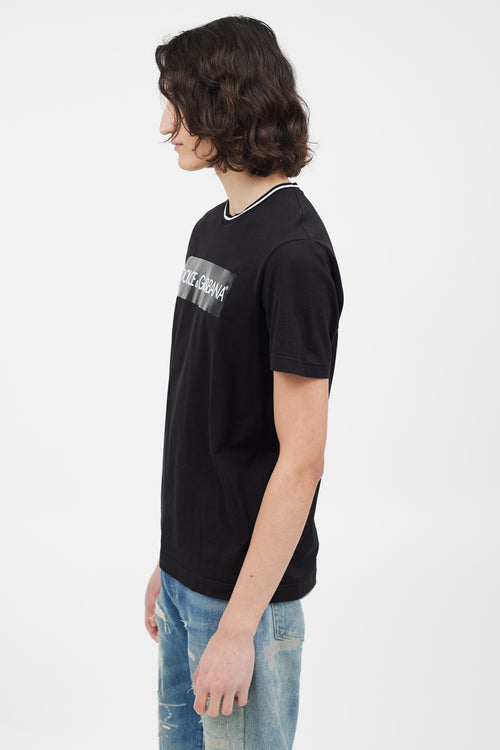 Dolce & Gabbana Black & White Logo Print T-Shirt